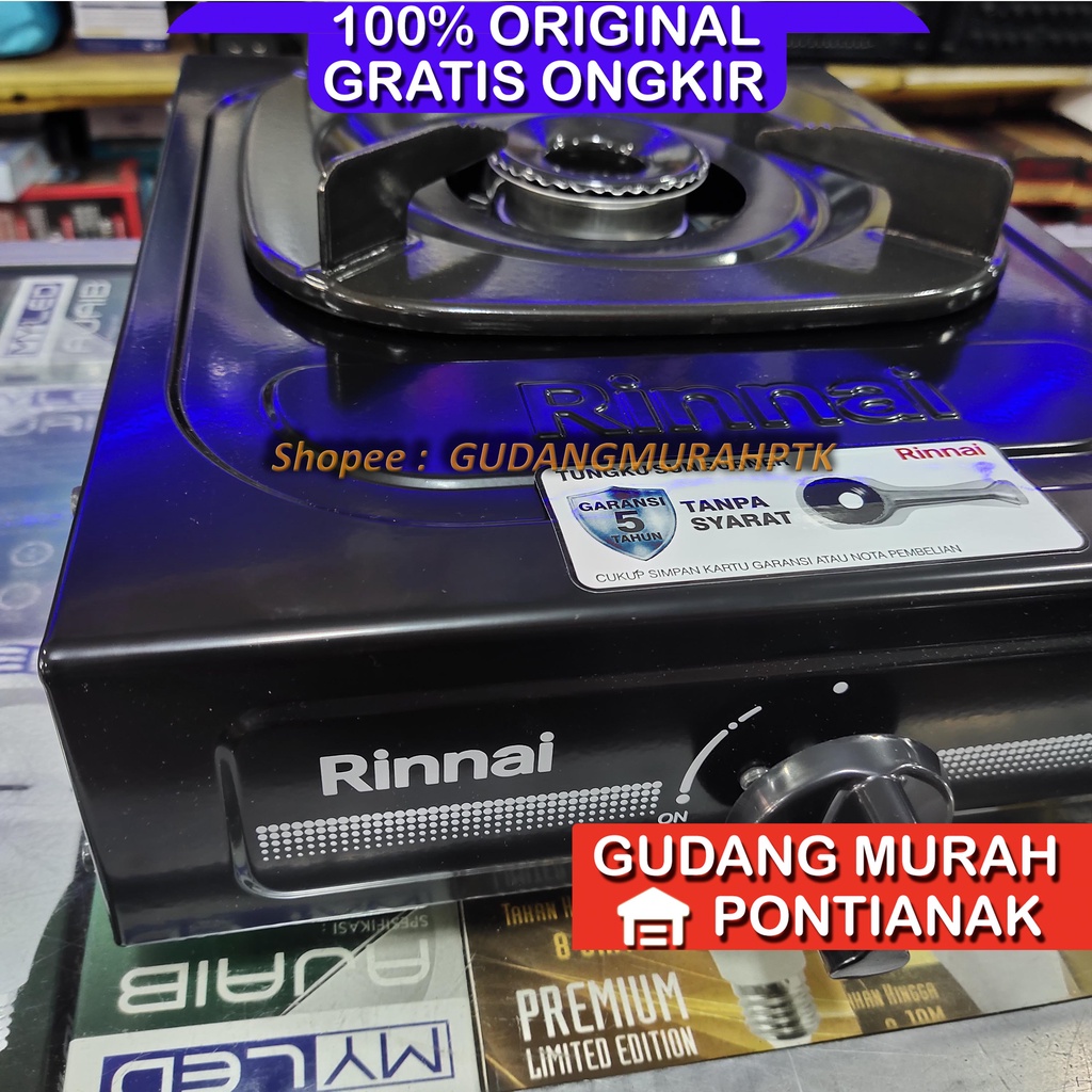 Kompor Gas Rinnai 1 Tungku Sun Burner Api Ekonomis Ri 201 S satu tungku api biru 201s