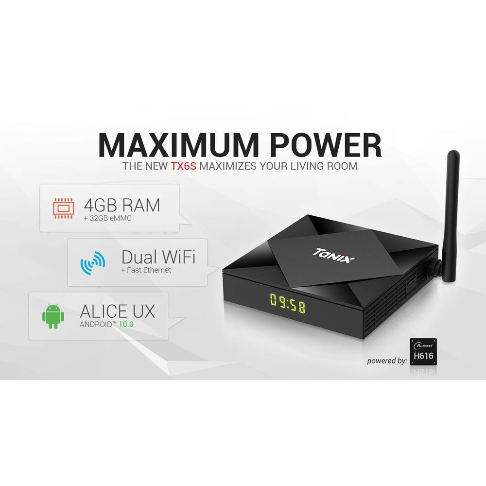 TANIX TX6S - Android 10 Smart TV Box 4K Display - RAM 4GB ROM 32GB