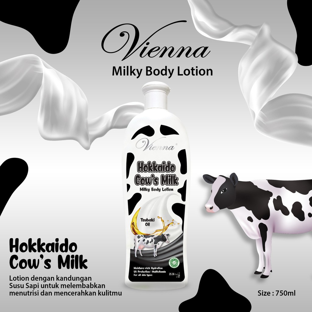 ✨ AKU MURAH ✨Vienna Body Lotion Hokkaido Cow's Milk 750ml