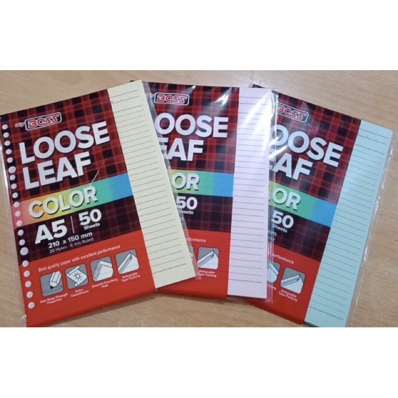 

Big Boss Loose Leaf Color A5 (50/100 Sheets)