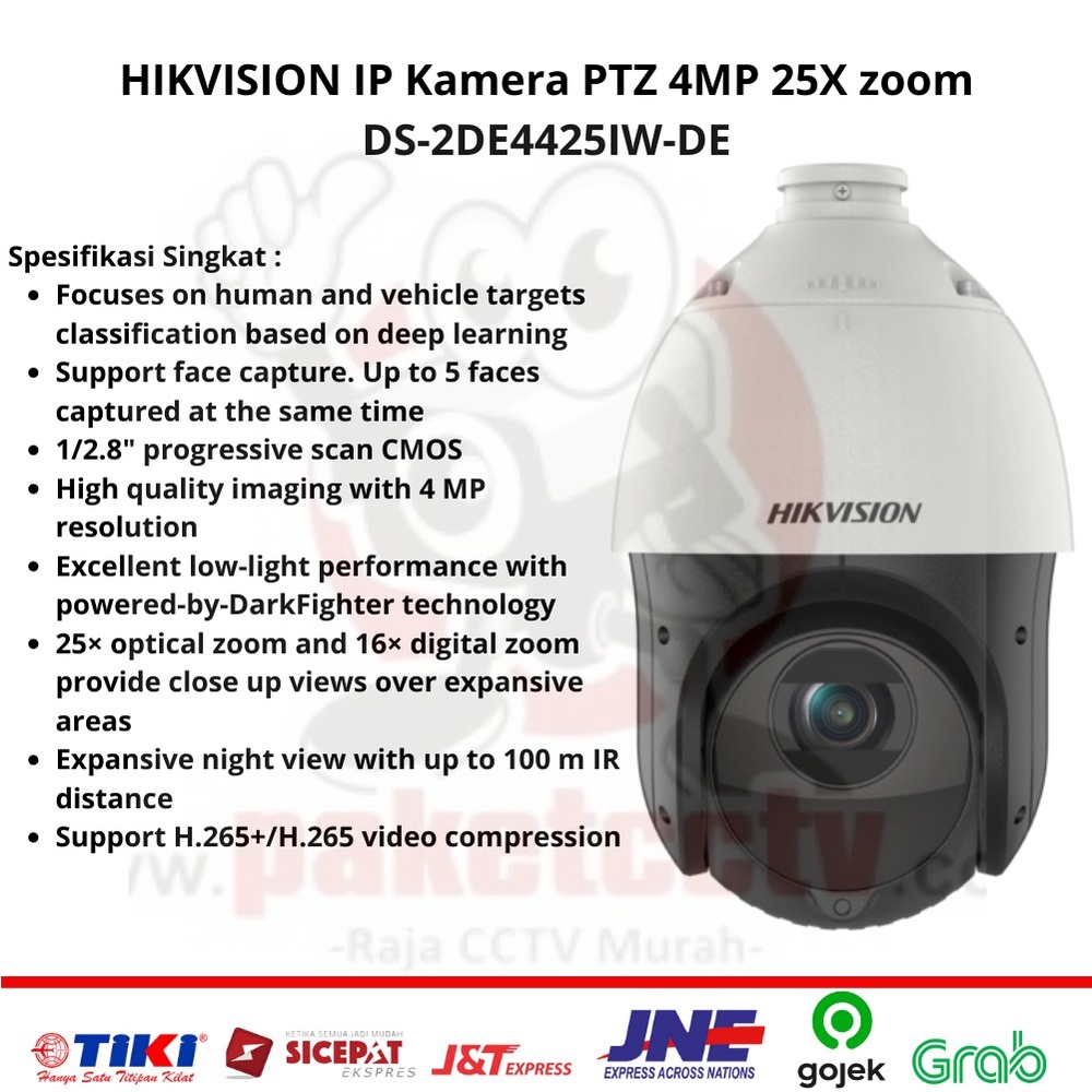 IP PTZ 4MP 25X optical Zoom Hikvision DS-2DE4425IW-DE