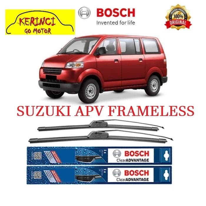 WIPER SUZUKI APV FRAMELESS BOSCH ADVANTAGE 16&quot; &amp; 16&quot; SEPASANG WIPER