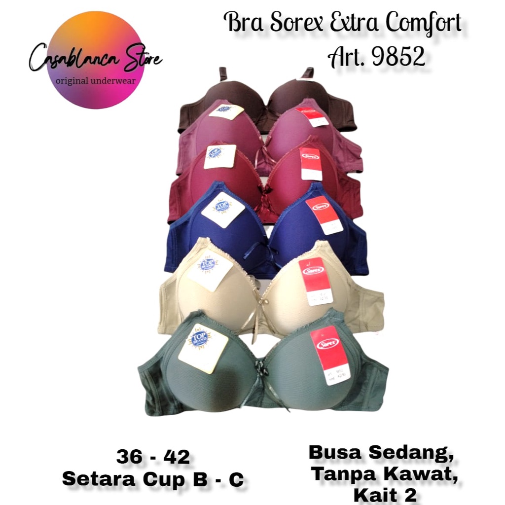 BH SOREX EXTRA COMFORT ART. 9852 Tanpa Kawat, Busa Sedang, Kait 2