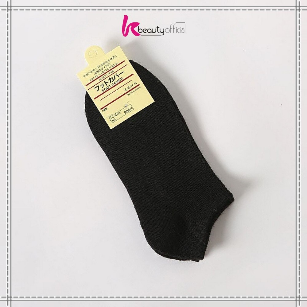 KB-P59 Kaos Kaki Semata Kaki Polos / Kaus Kaki Wanita / Kaos Kaki Ankle Dewasa / Short Socks Import-HITAM