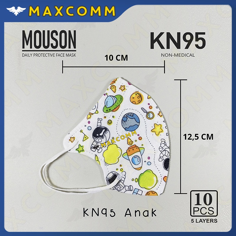 Masker Mouson KN95 Anak 5ply Masker Sekali Pakai Non Medis 5 Ply