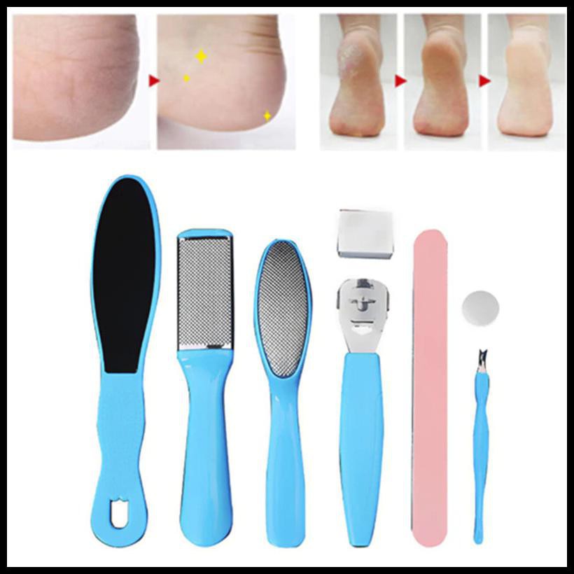 Mall ZUOFILY ALAT PERAWATAN KAKI MANICURE PEDICURE FOOT CARE SCRAPER SET 8 IN 1 - IN1807 - BLUE