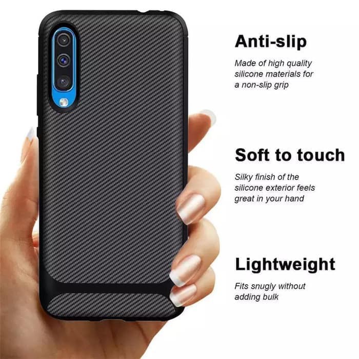 G517Case samsung galaxy a30 a305 matte carbon fiber soft case bumper casing