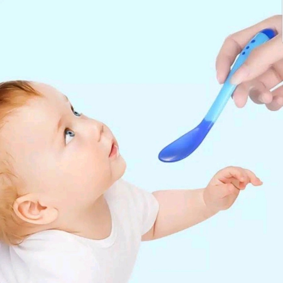 SENDOK MAKAN BAYI SENSOR SUHU PANAS / SENDOK GARPU BAYI SILIKON / SENDOK MAKAN BAYI SILIKON / BABY SPOON SILICONE BPA FREE