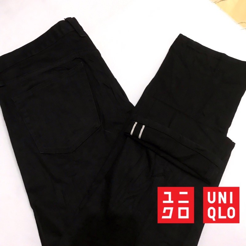 Celana Uniqlo jeans Selvedge Original Pria Size 32 Second