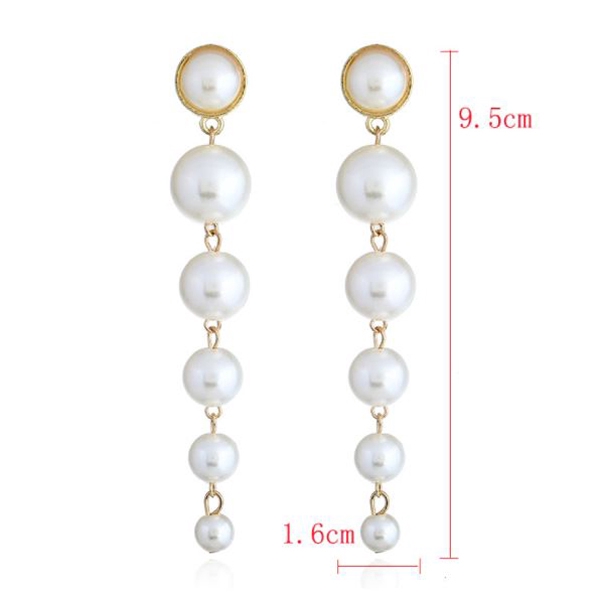 anting panjang mutiara simple long pearl earrings(2J1) jan216