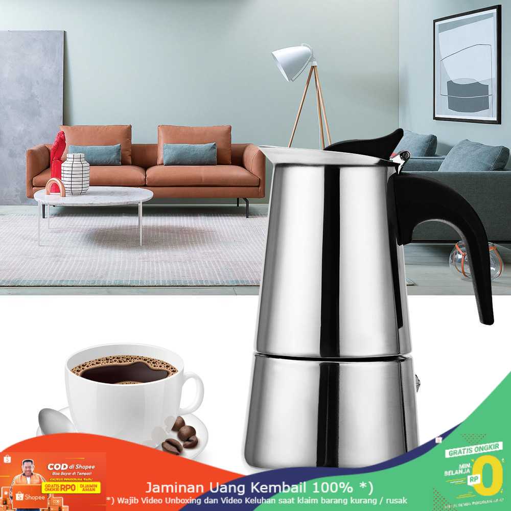 (BISA COD) RVOSTR  Espresso Coffee Maker Moka Pot Teko 300ml 6 Cup - Z20