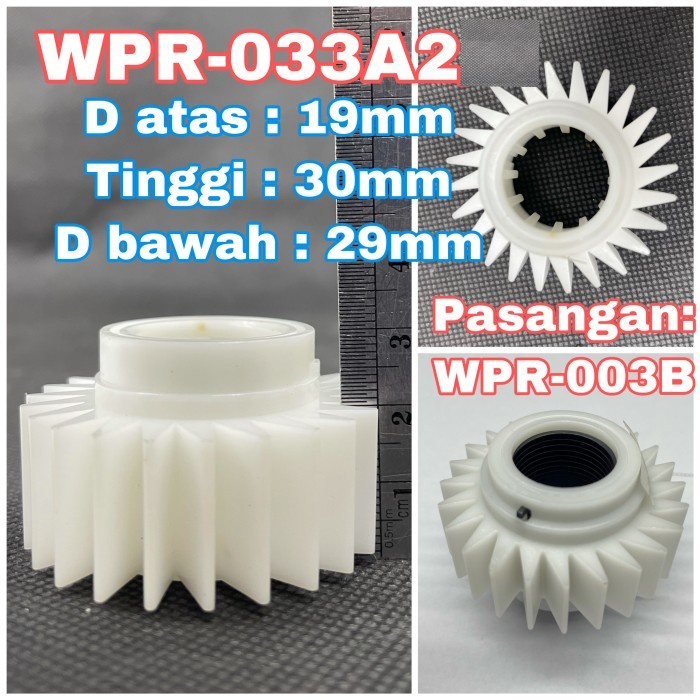 gear plastik gearbox besi (mesin cuci) TQ