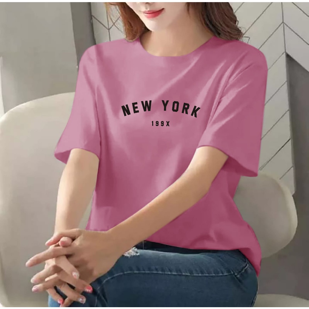 (BISA COD)~BAJU NEW YORK LENGAN PENDEK GIRL TERBARU-KAOS DISTRO WANITA KEREN LENGAN PENDEK KEKINIAN-BAJU CEWEK TRENDY TERLARIS