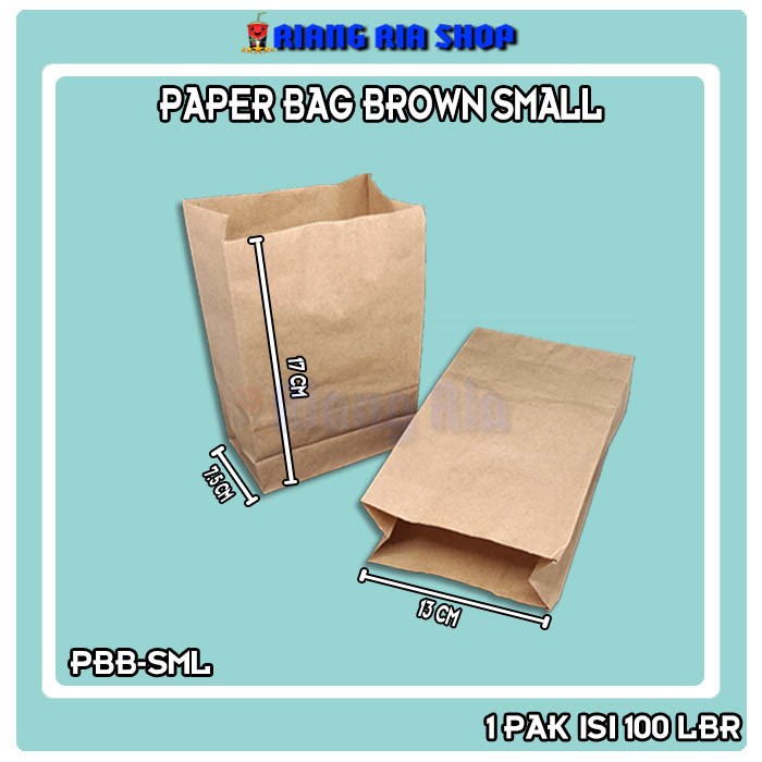 

NEW @100 PCS PERPAK KANTONG KERTAS ROTI UK SMALL PAPPER BAG COKLAT POLOS