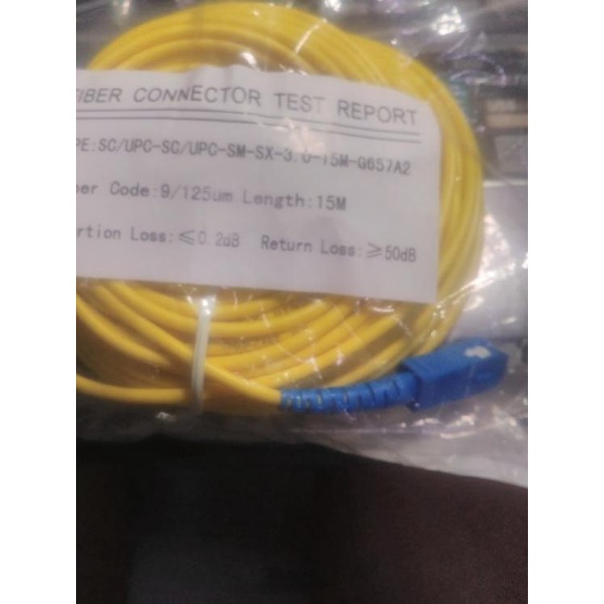 ♨ Patch Cord SC/UPC-SC/UPC 15 Meter Sx FO/Fiber Optic/Optik PatchCord ✤