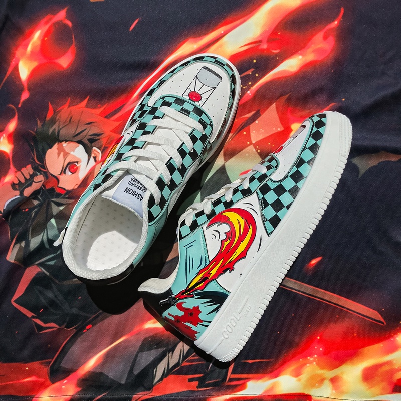 Import Anime Demon Slayer Sepatu Import Pria Cowok Running Lari Sneaker Tanjirou Zenitsu Kimetsu No Yaiba Kets Keren 156