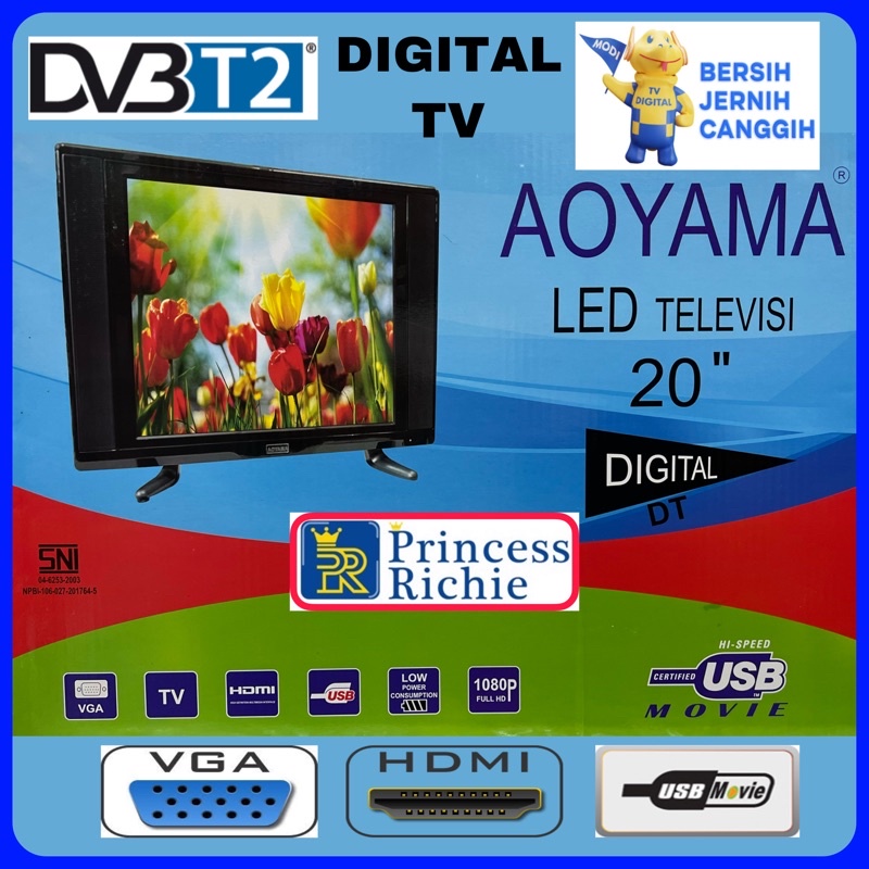 Led TV Digital AOYAMA 20 inch HDMI VGA USB MOVIE