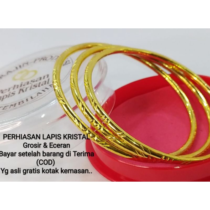 gelang keroncong motif sepuhan emas 24k kristal