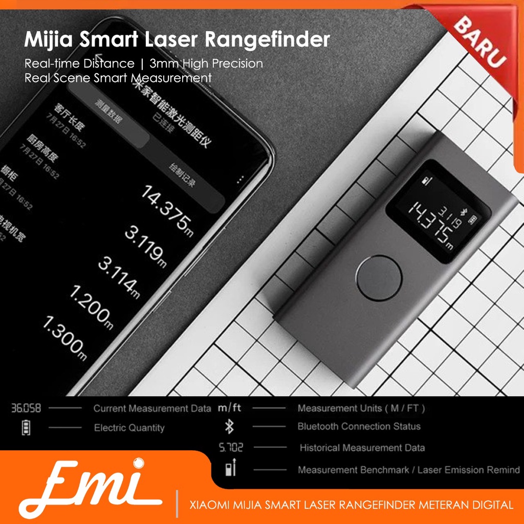 Mijia Smart Laser Rangefinder Meteran Digital