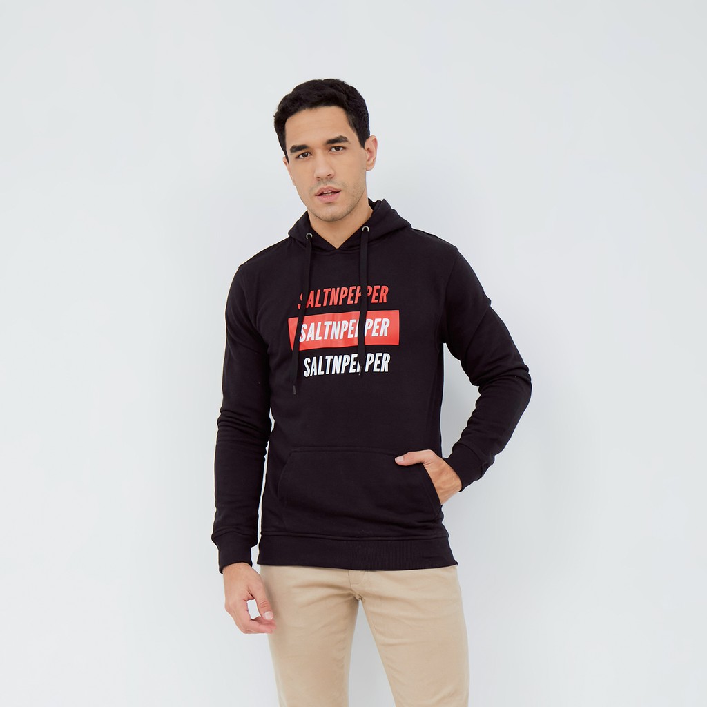 Salt n Pepper Jaket Hoodie Lengan Panjang Pria 625 Black