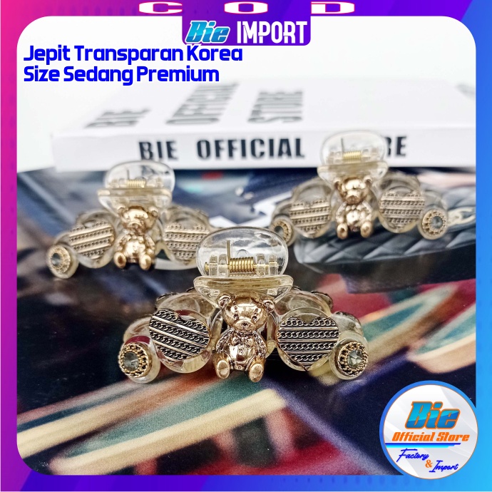 Jepit Rambut Korea Transparan Mutiara Premium Impor