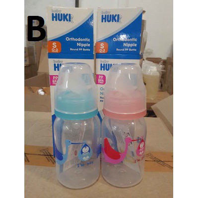 Botol susu Huki PP BP 120 ml karakter dot gepeng bpa free spongebob #331 #333