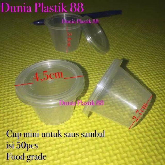 Isi50pcs 30ml/30cc Wadah Cup Saos Tempat Saus Sauce Cabe Sambal Mayonaise + Tutup