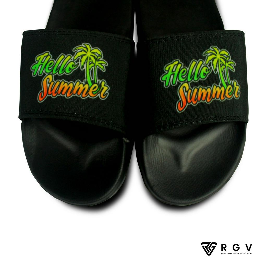 RGV - SANDAL PRIA DAN WANRGV - SANDAL PRIA DAN WANITA SLIDE SLIP ON SENDAL ANTI LICIN RINGAN SELOP HELLO SUMMER GREEN WANITA SLIDE SLIP ON SENDAL ANTI LICIN RINGAN SELOP GROOVY FLOWER