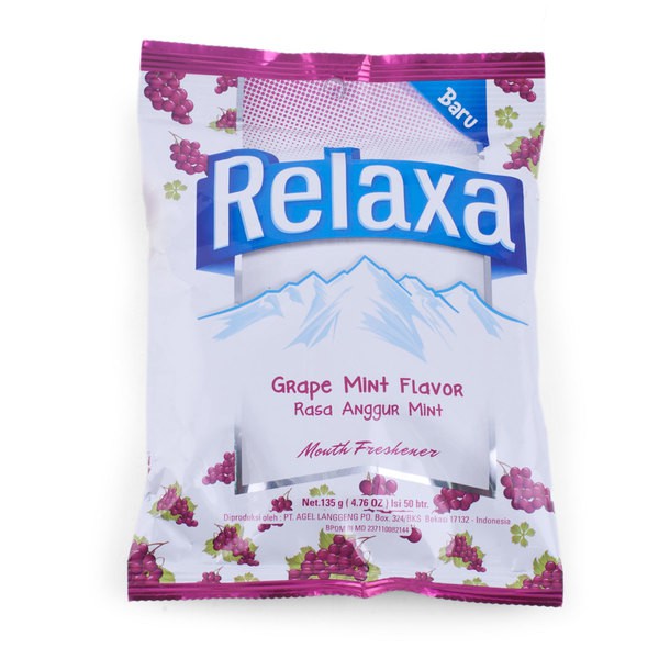 

RELAXA Grape Mint Hard Candy 135gr - Permen Penyegar Mulut 50 Butir