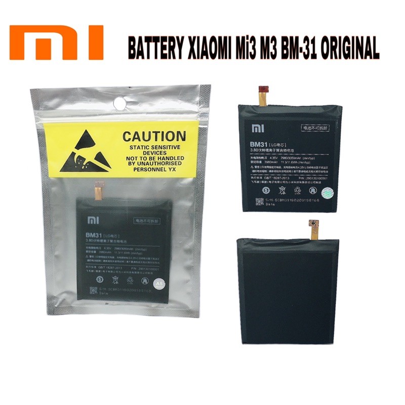 BATTERY BATERAI XIAOMI Mi3 M3 BM-31 BM31 ORIGINAL 99