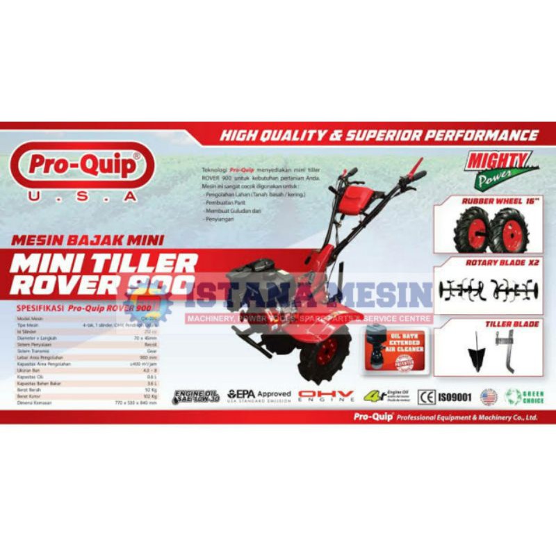 MESIN BAJAK LADANG CULTIVATOR PRO QUIP TRAKTOR MINI PROQUIP ROVER 900