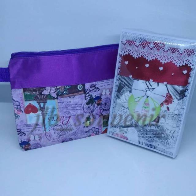 Souvenir dompet pouch paris + sablon + kemas mika