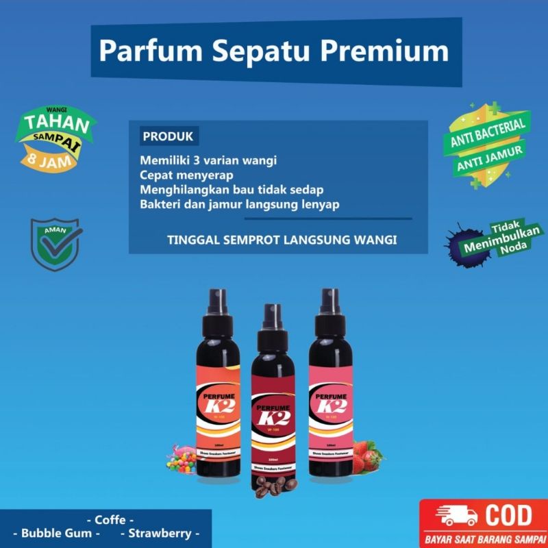 PARFUM SEPATU PENGHILANG BAU DAN JAMUR ANTI BAKTERI 100ML ORIGINAL K2