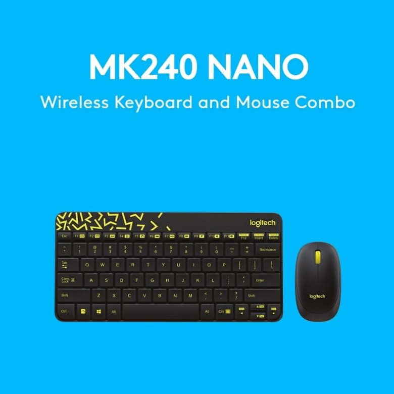 Logitech Wireless MK240 Nano Mouse Dan  Keyboard Combo