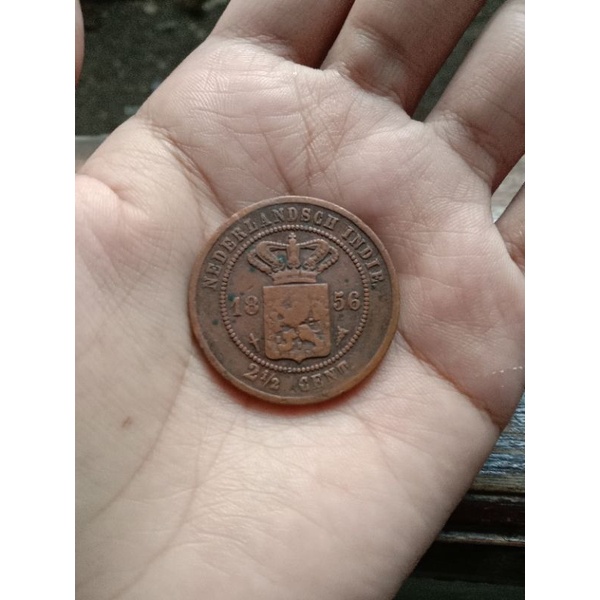 koin benggol 2 1/2 cent tahun 1856