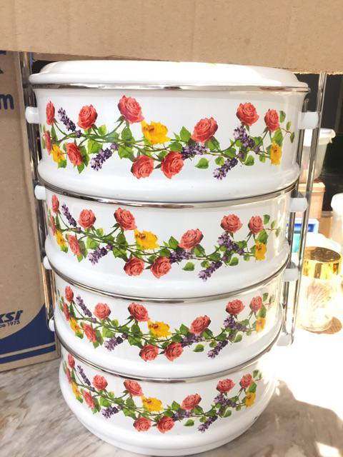 Ideal Rantang Makan Enamel Susun 4 Diameter 24 Cm