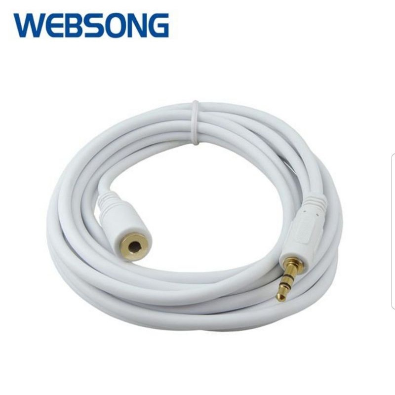 Kabel Audio AUX 3.5mm Male to Female 3M Gold Plated WEBSONG