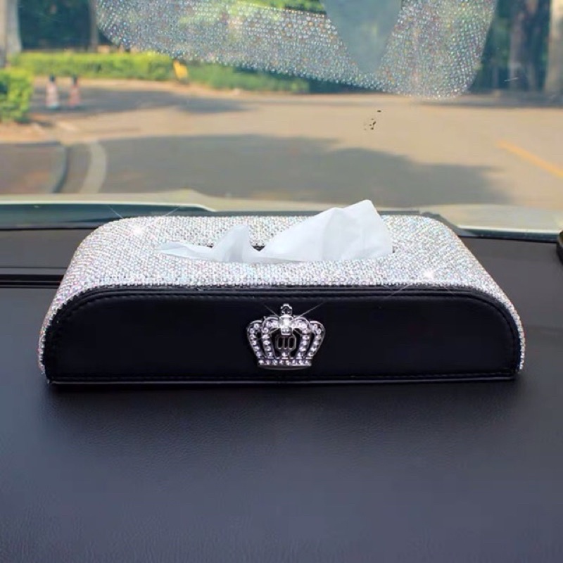 Tempat tissue kitak tissue crown mahkota DAD Kotak Tempat Tisu Mobil Car Dashboard Tissue Box Kulit Sintentis Bentuk D BLINK DAD CROWN MAHKOTA