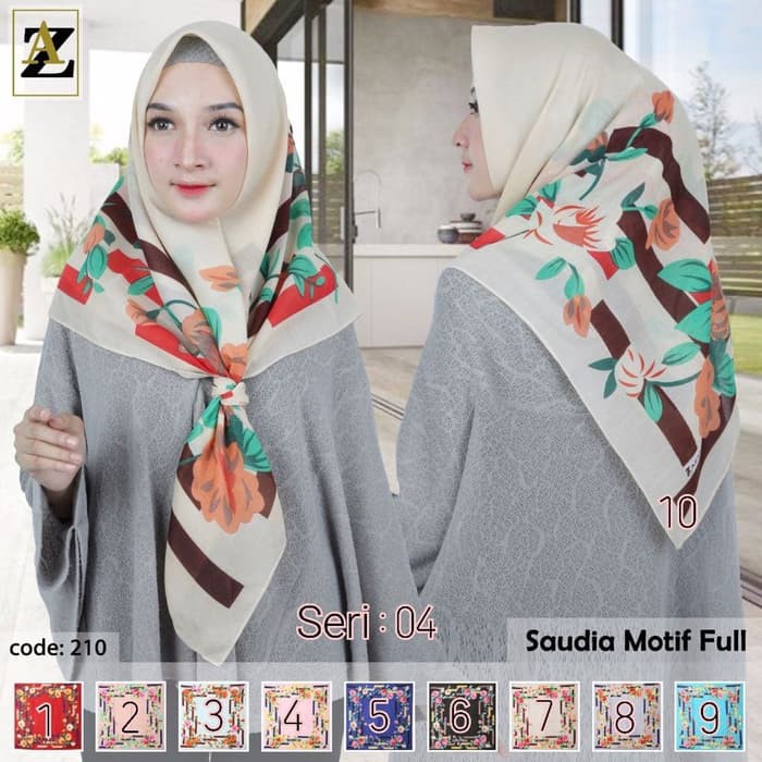 Jilbab Segi Empat Saudia Voal Motif by AZARA - seri : 04