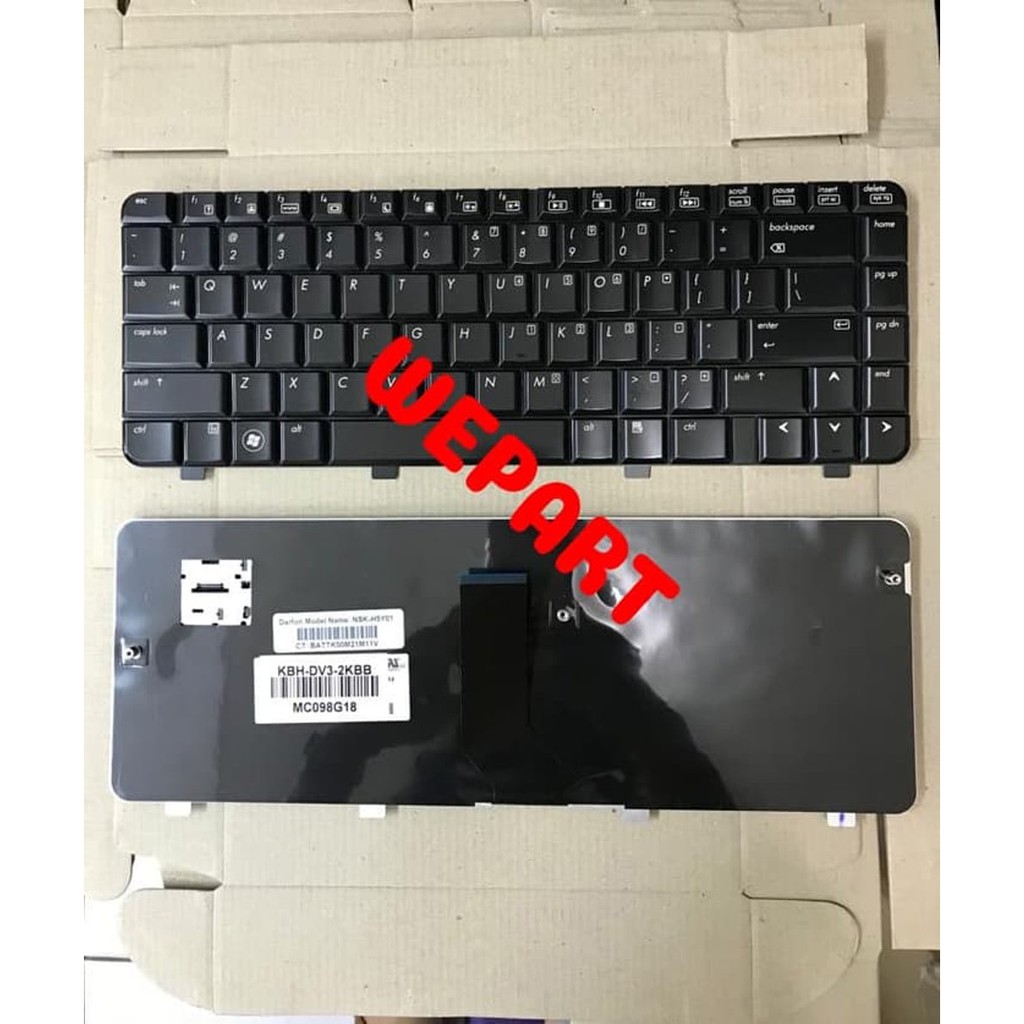 Keyboard Laptop HP Compaq Presario CQ35 CQ36 CQ30 DV3-1000 DV3-2000 Hitam Original