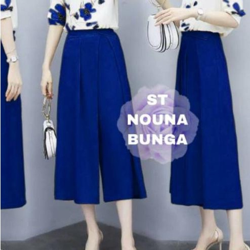 ♨ Stelan nouna bunga wanita import vr / pakaian wanita set / set 2in1 atasan dan bawahan kulot ℮