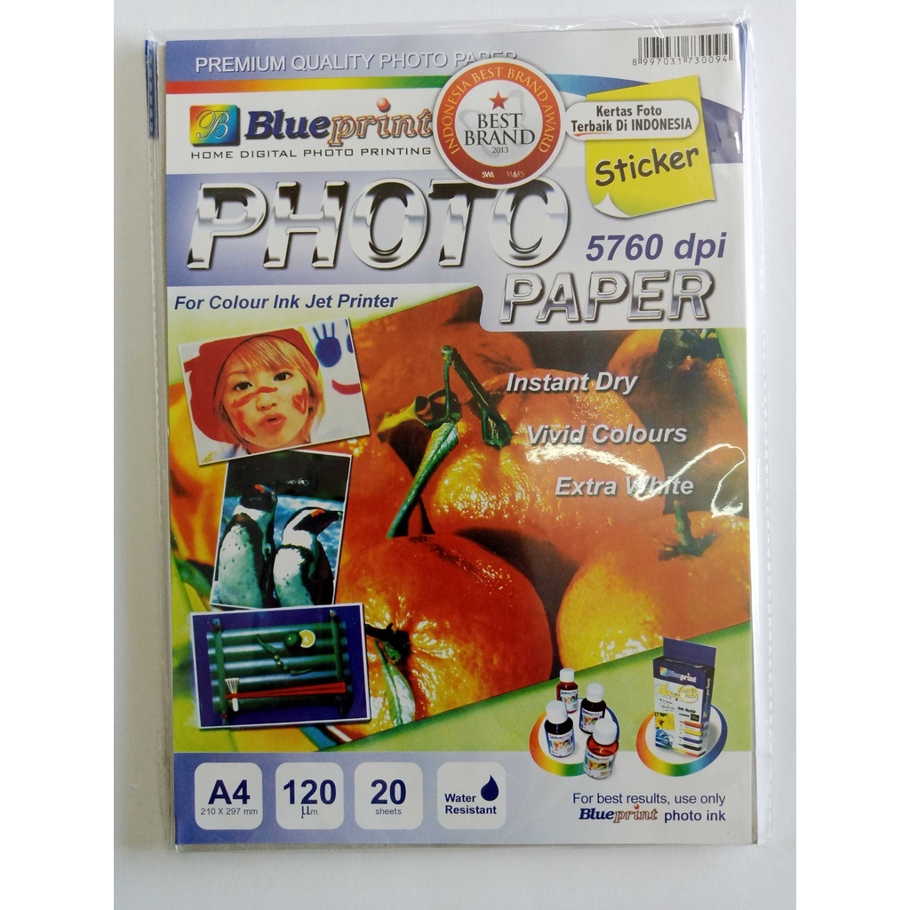 

Kertas Foto Stiker Blue Print A4 120 / Jeruk