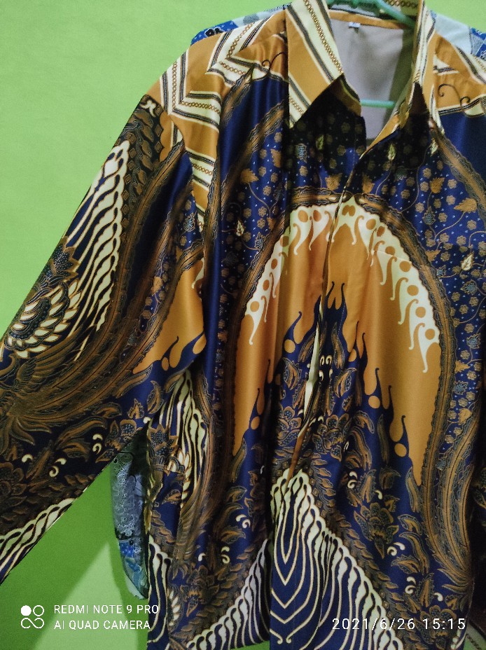 Kemeja Batik Semi Sutra Shyntetic Premium Exclusive Puring Istimewa Bahu Pakai Busa