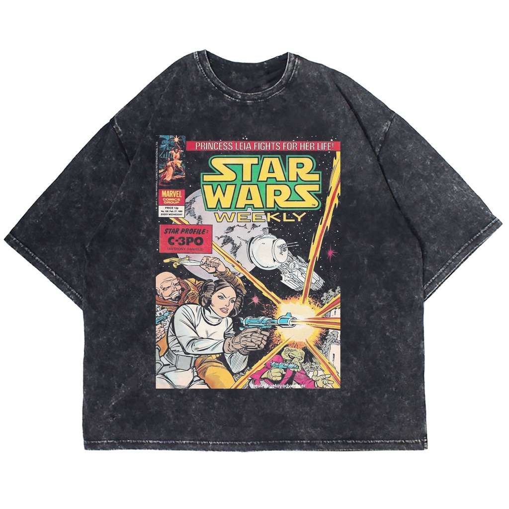 KAOS OVERSIZE STAR WARS WEEKLY WASHING VINTAGE TEE (T-SHIRT OVERSIZE WASHED)