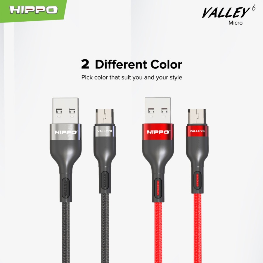 Kabel Micro USB Fast Charging Hippo Valley 6 Kabel Data Micro 100cm