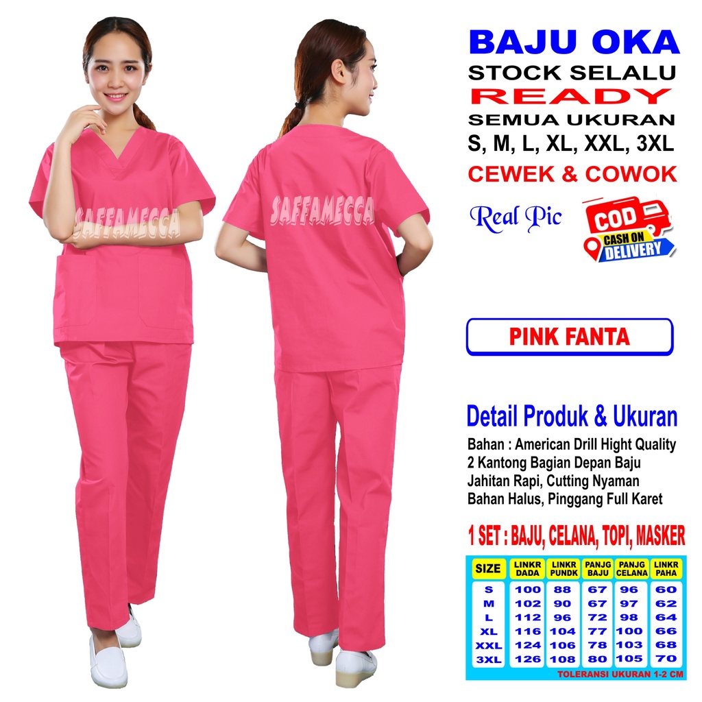 Baju Oka   Baju Bidan   Baju Jaga   Baju Perawat   Pria  Wanita Lengan Pendek