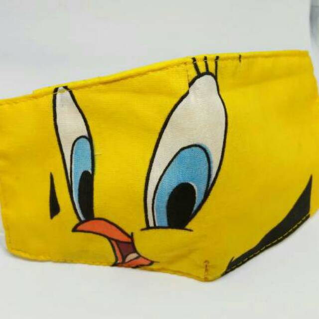 Masker Fashion Kain Anak 3 Ply Earloop 2-5 Years Old - Motif Tweety