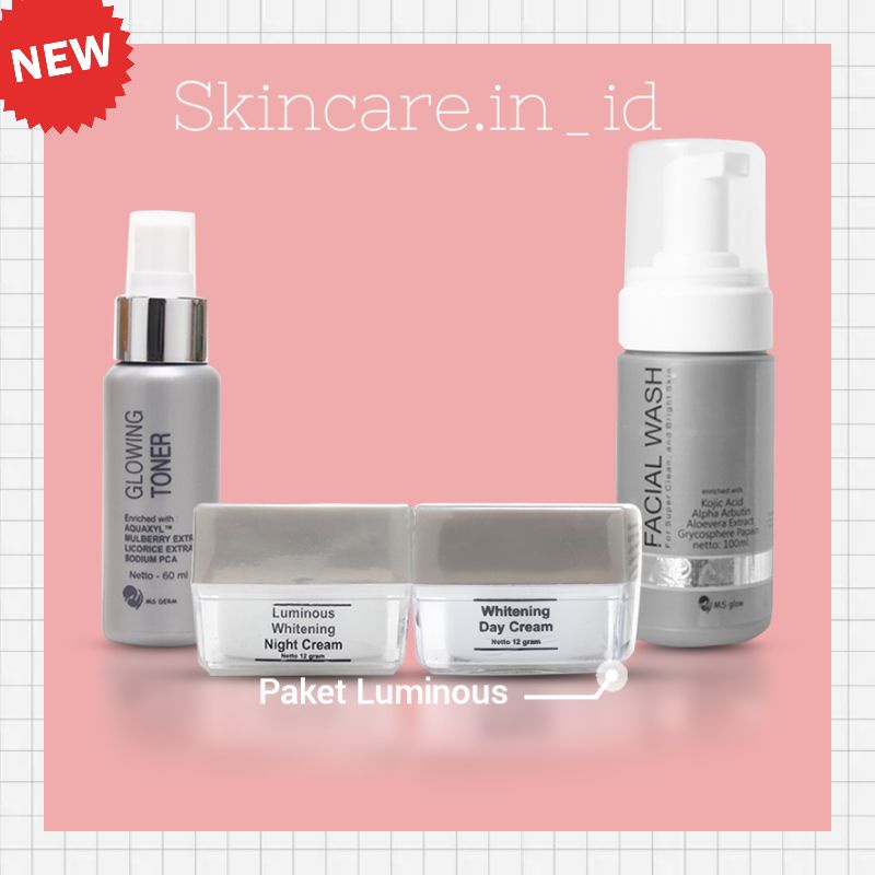 Paket Luminous Ms. Glow menghilangkan bekas jerawat hitam dan bopeng produk ori harga terjangkau mem