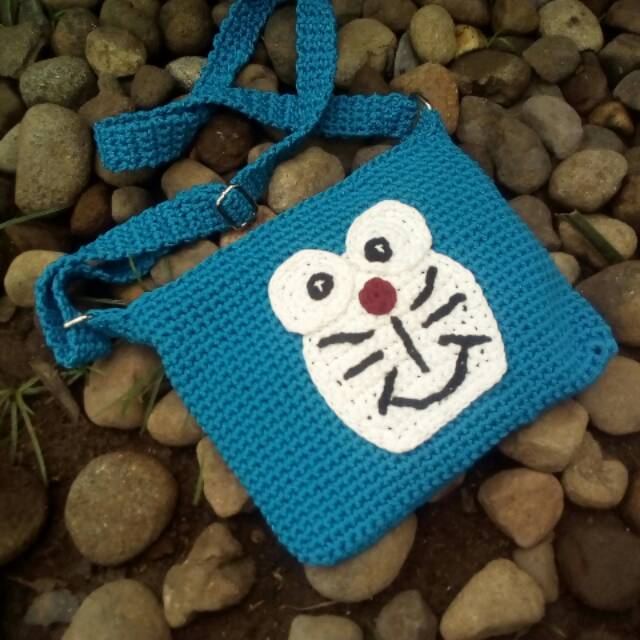 Tas rajut wanita doraemon small size