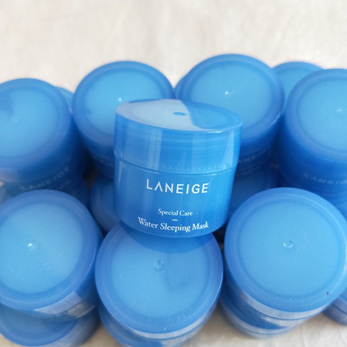 (Dijamin ORIGINAL) Laneige Sleeping Mask Kemasan Kecil Mini/Travel - Water &amp; Lavender 15mL, Cica Hijau 10 mL (Masker Wajah Lanaige Biru))